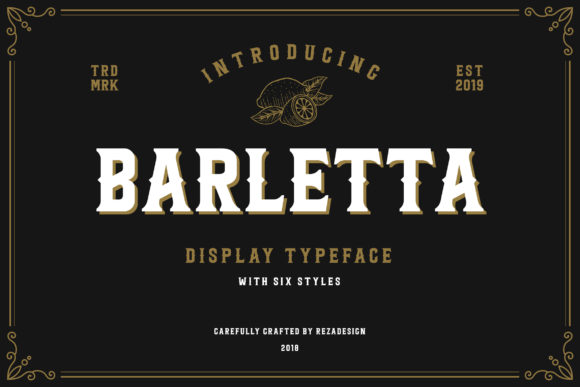Пример шрифта Barletta Inline